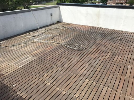rooftop ipe deck powerwashing