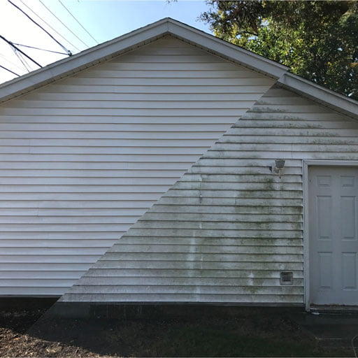 house siding soft washing before after