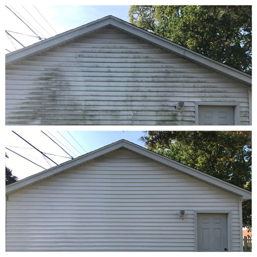 siding soft washing before after