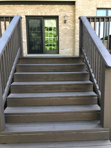 wood staircase staining